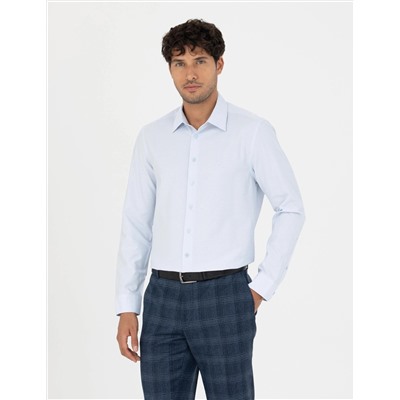 Açık Mavi Slim Fit Uzun Kollu Gömlek