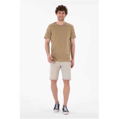 Erkek Regular Fit Bisiklet Yaka Gri Basic Tişört