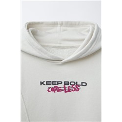 SLOGAN PRINT HOODIE