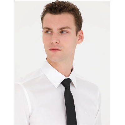 Beyaz Slim Fit Uzun Kollu Basic Gömlek