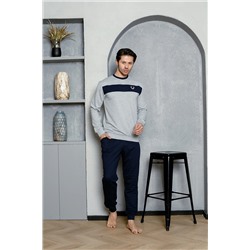 AHENGİM Erkek Pijama Takımı Iki Iplik Kol Paça Manşetli Pamuklu Mevsimlik M70142276 1-2-10001219