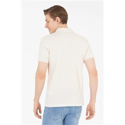 Erkek Krem Basic Polo Yaka Tişört