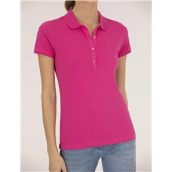 Fuşya Slim Fit Polo Yaka Basic Tişört