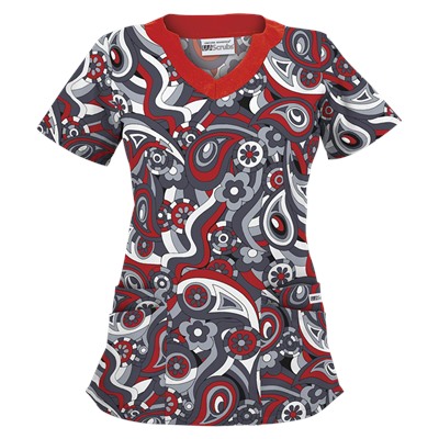 UA Paisley Showers Granite Print Scrub Top