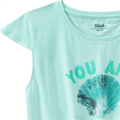 Mädchen T-Shirt mit Muschel-Print