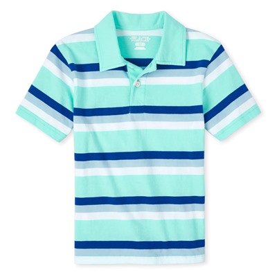 Boys Striped Jersey Polo