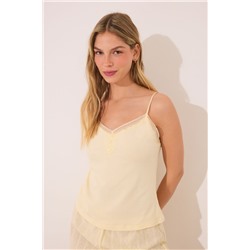 Pijama corto tirantes algodón amarillo