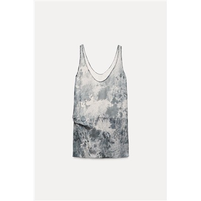 ZW COLLECTION PRINTED TOP WITH GATHERING