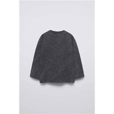 WASHED-EFFECT T-SHIRT WITH DIAMANTES