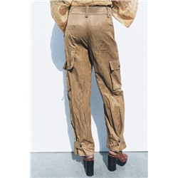 ZW COLLECTION WRINKLED CARGO TROUSERS