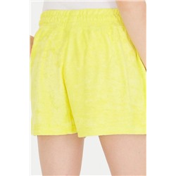Kadın Neon Sarı Örme Şort