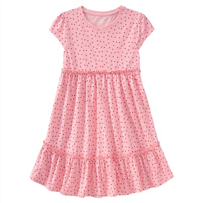 Mädchen Kleid mit Herzchen allover