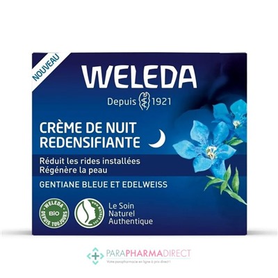Weleda Crème de Nuit Redensifiante Gentiane Bleue et Edelweiss BIO 40ml
