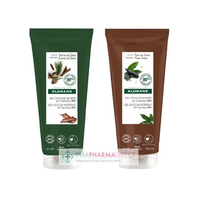 Klorane Cupuaçu Gel Douche Nutritif Ecorce de Cèdre + Gel Douche Nutritif Fève de Tonka 2x200mlLot  × 2