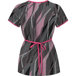 UA Floral Waterfall Black Print Scrub Top