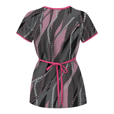 UA Floral Waterfall Black Print Scrub Top