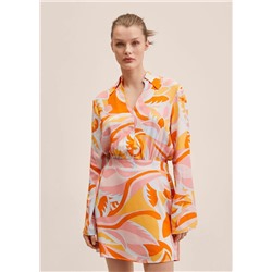 Vestido fluido estampado -  Mujer | MANGO OUTLET España