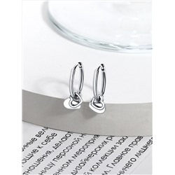 Серьги-трансформеры из родированного серебра - Сердца (3 в 1) 2-039р