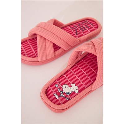 Zapatillas casa acolchadas Snoopy rosa