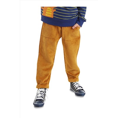 Denokids Fitilli Kadife Hardal Erkek Çocuk Pantolon CFF-23S1-039