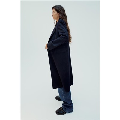 PINSTRIPE COAT WITH SHOULDER PADS