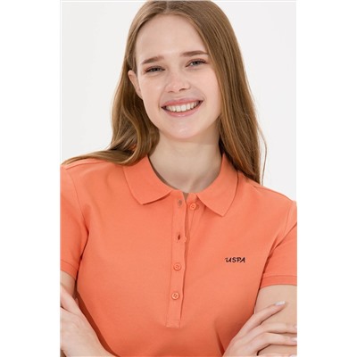Kadın Kiremit Basic Polo Yaka Tişört