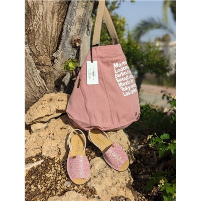 ZAPATOS · 364-glitter perla+Bolso M Trend (360) rosa АКЦИЯ