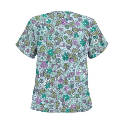 UA Perfect Paisley Pepperminty Scrub Top