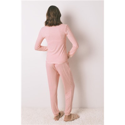 Pijama largo punto extra suave rayas Mafalda