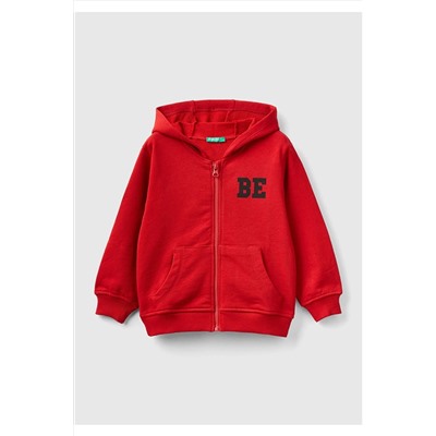 United Colors of BenettonErkek Çocuk 0V3 Benetton Logolu Sweatshirt Koyu Kırmızı