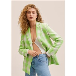 Americana tweed cuadros -  Mujer | MANGO OUTLET Melilla