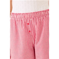 Pantalón Capri cuandros vichy rojo