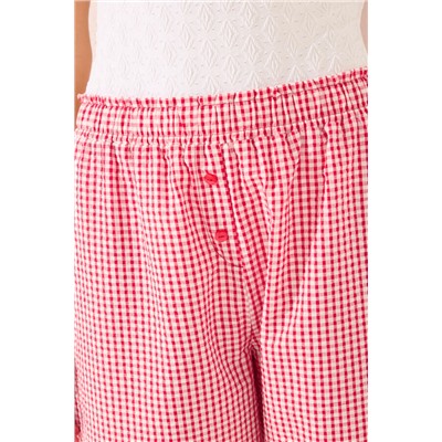 Pantalón Capri cuandros vichy rojo