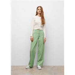 Jeans wideleg tiro alto
