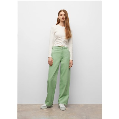 Jeans wideleg tiro alto
