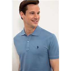 Erkek İndigo Basic Polo Yaka Tişört