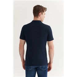Lacivert %100 Pamuk Serin Tutan Polo Yaka T-Shirt