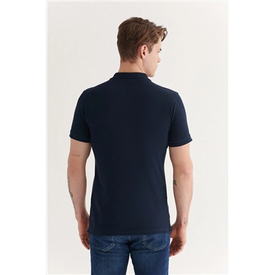 Lacivert %100 Pamuk Serin Tutan Polo Yaka T-Shirt