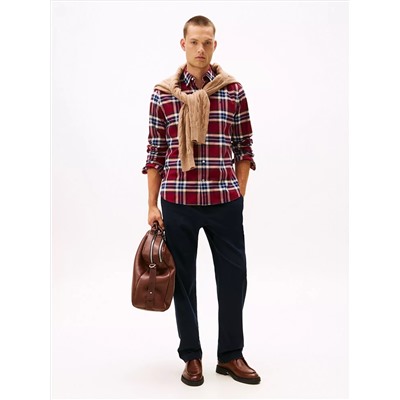Regular Fit Plaid Stretch Oxford Shirt