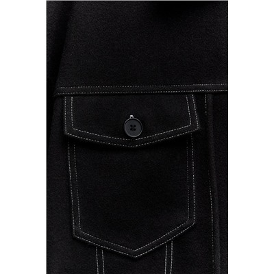 FELT TEXTURE JACKET WITH TOPSTITCHING