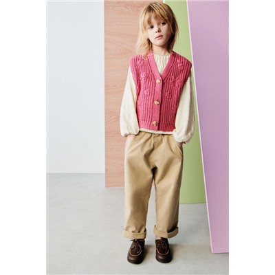 CHENILLE FLORAL KNIT VEST