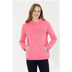 Kadın Pembe Kapüşonlu Basic Sweatshirt