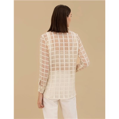 Krem Comfort Fit Uzun Kollu Gömlek