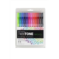 Tombow Twintone Çift Uçlu Kalem 12`li Canlı Renkler T-WS-PK-S12B