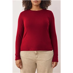Bordo Premium Yumuşak Kumaşlı Viskon Bisiklet Yaka Crop Esnek Örme Bluz TBBAW25AF00027