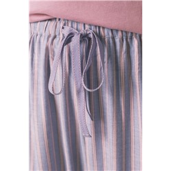 Pantalón largo franela print rayas multicolor
