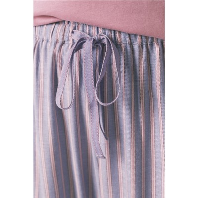 Pantalón largo franela print rayas multicolor