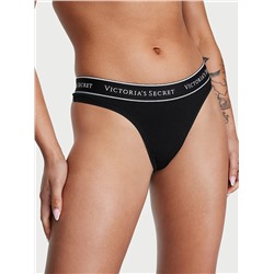 COTTON Logo Cotton Thong Panty
