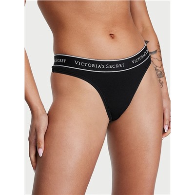 COTTON Logo Cotton Thong Panty