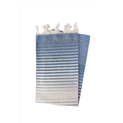 Peştanoz, Peştemal , Rejenere Pamuklu 100x170 Gölgeli Model, Saks Mavisi , Plaj Havlusu , Banyo Havlusu